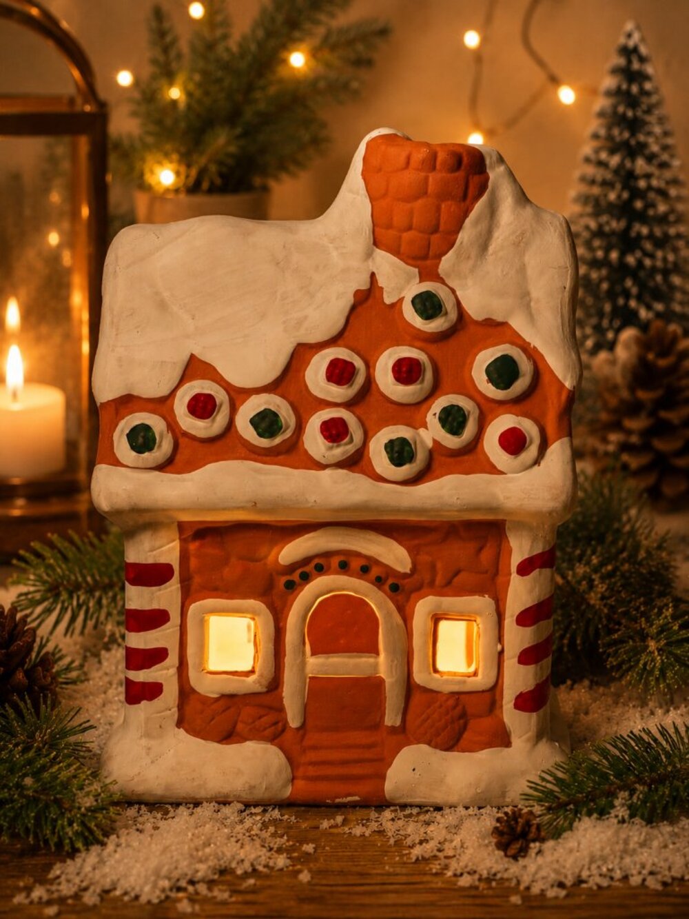 Vintage Gingerbread Candle Holder House – Home for the Holidays